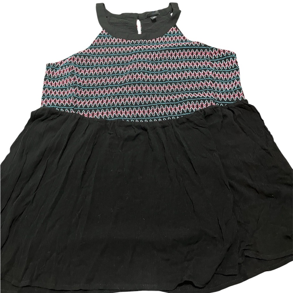 Torrid Black Smocked Crinkle Gauze Babydoll Halter Top